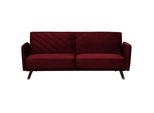 3-SITZER-SCHLAFSOFA Samtstoff Rot Senja