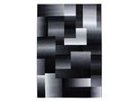Teppich Kurzflor Aspen In Schwarz, Abstrakt Kariert, 80 X 150 Cm