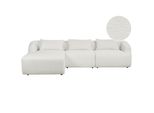 3-SITZER-ECKSOFA Aus Bouclé Weiß Linksseitig Svansele