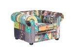 Sessel Polsterbezug Patchwork GrüN/Gelb Chesterfield