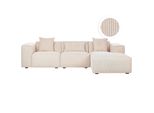Ecksofa Cord Beige Rechtsseitig Dolva