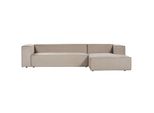 3-SITZER-ECKSOFA Samtstoff Taupe Rechtsseitig Vernon