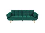 3-SITZER-SCHLAFSOFA Samtstoff GrüN Asby