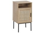 Nachttisch Rattan Heller Holzfarbton Pasco