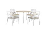 GartenmÖBel Set 4-Sitzer Aluminium Weiß Auflagen Beige Cavoli