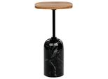 Beistelltisch Metall Heller Holzfarbton/Schwarz Rund 30 Cm Oasis
