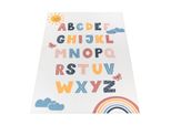 Kinderteppich Waschbar, Mit Alphabet-Motiv, Mehrfarbig, 160 X 220 Cm