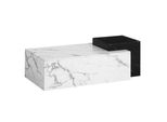 Couchtisch Weiß Schwarz Marmor-Optik Modern 120X60X40 Cm Zwei Ebenen