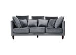 3-SITZER-SOFA Samtstoff Grau Fenstad