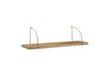 Wandregal Tevere Mango Massivholz Eisen Industrial, Beige 60X22X25 Cm