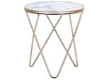 Beistelltisch Marmor Optik Weiß/Gold 50 Cm Meridian