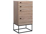 Kommode 4 Schubladen Heller Holzfarbton Acra