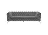 3-SITZER-SOFA Samtstoff Grau Sotra