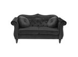 2-SITZER-SOFA Samtstoff Schwarz Skien