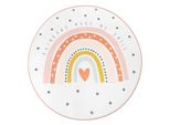 Kinderteppich Waschbar, Mit Regenbogen-Motiv, Creme, Ø 150 Cm