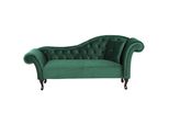 Chaiselongue Samtstoff DunkelgrüN Rechtsseitig Lattes
