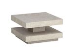 Couchtisch In Stein-Optik Mit Stauraum, Modernes Design, Quadratisch, Beige 60X60X34 Cm