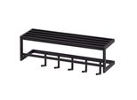 Wandgarderobe Metall Schwarz Modern Mit 5 Haken Und Kleiderstange