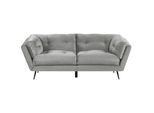 3-SITZER-SOFA Samtstoff Grau Lenvik