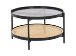 Couchtisch Schwarz/Heller Holzfarbton Reno