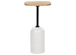Beistelltisch Metall Heller Holzfarbton/Weiß Rund 30 Cm Oasis