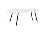 Couchtisch Marmor Optik Weiß/Schwarz Oval 100/60 Cm Biddle
