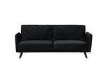 3-SITZER-SCHLAFSOFA Samtstoff Schwarz Senja