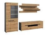 Wohnwand Canu Eiche Artisan/Basalt Grau