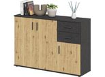 Kommode Fmd "Albi", Matera, Artisan Eiche, B:120,5Cm H:83Cm T:35Cm, Holzwerkstoff, Sideboards, Kommode