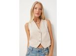 Denim V-Ausschnitt ÄRmellose Cropped Weste