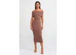 Schulterfreies Bodycon-Midi-Kleid