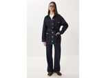 Jeansjacke Mit GüRtel Und Weit Geschnittene Hose Im Zweiteiler-Set