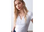 Damen Slim Fit Baumwoll U-Ausschnitt T-Shirt