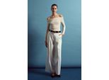 Hochtaillierte Weite Crepe-Hose