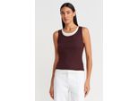 Rippstrick-Baumwoll-ÄRmellose Cami-Bluse