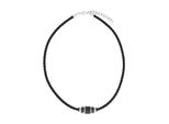 Kette Mit AnhäNger Tom Tailor "Schmuck Geschenk Edelstahl Leder Kautschuk", Edelstahlfarben, Schwarz, Blau, Gunfarben, Halsketten, Herren, Edelstahl Kautschuk Leder, L: 52 B: 4Mm, Edelstahl, Kautschuk, Leder, B:4Mm