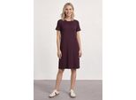 Sommerkleid Street One, Damen, Gr. 38, Euro-GrößEn, Rustic Rouge, Stoff, 95% Viskose, 5% Elasthan, Unifarben, Normal Knielang, Rundhals, Abgesteppt, Kleider Sommerkleid, Knielang