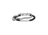 Armband Fossil "Schmuck Geschenk Edelstahl Nylon Armschmuck Vintage Casual", Schwarz (Edelstahlfarben, Schwarz), ArmbäNder, Damen, 19,5Cm, Edelstahl Nylon, Edelstahl, Nylon, Armband