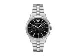 Chronograph Emporio Armani, Schwarz (Edelstahlfarben, Schwarz), Armbanduhren, Herren, Chronograph, Quarzuhr, Armbanduhr, Herrenuhr, Edelstahlarmband, Analog, Tag