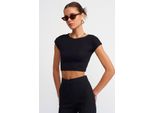 Slim Fit Crop-Jersey-Bluse
