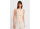 Rippstrick Halterneck Slim-Fit Bluse