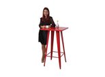 Stehtisch MCW-A73, Bistrotisch Bartisch, Metall Industriedesign 105X60X60Cm ~ Rot