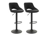 2Er-Set Barhocker MCW-N64, Barstuhl Tresenhocker, FußAblage Drehbar, Kunstleder Metall ~ Schwarz