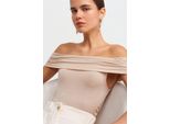 Schulterfreie Slim-Fit Jersey-Bluse