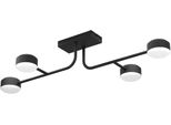 Eglo Deckenleuchte "Clavellina", Schwarz, H: 18,5Cm, 1 Stk., Leuchten, Deckenleuchte In Schwarz Aus Stahl - 6,8W - Warmweiß, Deckenleuchte
