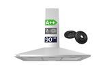 CIARRA A++ 406 m³/h Dunstabzugshaube 90 cm Wandhaube Pyramide Abzugshaube 3 Stufen VMS9201