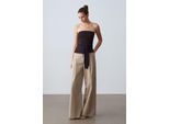 TräGerlose Slim-Fit-Jersey-Bluse Mit BindegüRtel