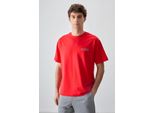 ÜBergrößTes Bedrucktes Baumwoll-Jersey-T-Shirt