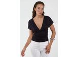 V-Ausschnitt Bluse Mit Schleifen-Detail