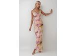 Bedrucktes Bodycon-Maxikleid Aus TüLl